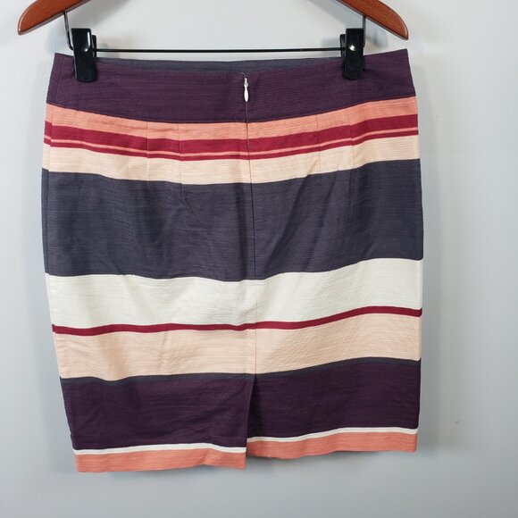 LOFT Outlet Navy Plum Pink Purple Skirt Womens Size 8  Preppy Casual Style /A289 - Picture 3 of 7